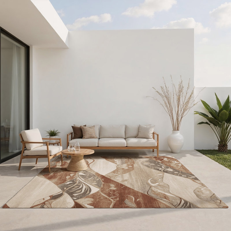 Shimmering Crest Indoor And Outdoor Area Rug, Rectangle 3' x 5'