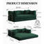 Lit modulaire convertible à 4 places de 78,8 pouces, compression pour chambre à coucher, amovible et sac, profondeur d'assise de 70 cm, formes interchangeables, velours côtelé lavable, 3 clous de fixation à haute résistance, bloc de pouding de type L