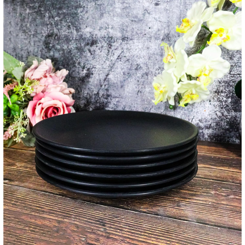 Ensemble de 6 assiettes à dîner rondes en mélamine de 10 po