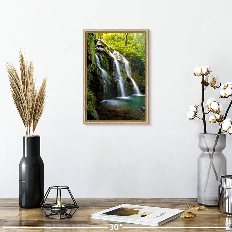 Chutes de Hana, Cadre flottant en bois naturel, 9" x 13"