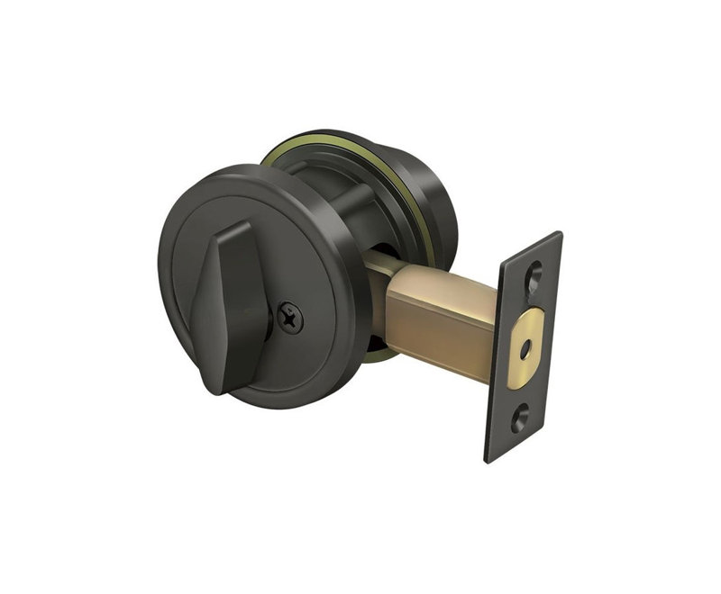 Deltana CL200LA-10B Single Deadbolt GR2 w/ 2-3/4" Backset in Oil-rubbed Bronze, Oil Rubbed Bronze
