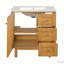 Meuble-lavabo de 30 pouces avec lavabo en céramique, 3 tiroirs, porte à fermeture douce, armoire de rangement durable pour maison