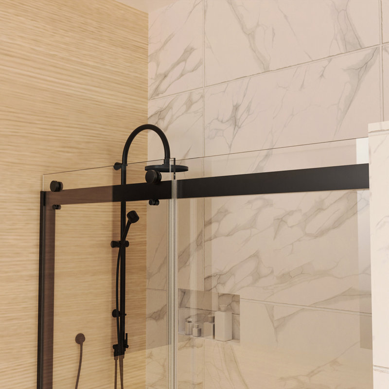 Porte de douche l 60 po x H 74 po avec verre transparent de 5/16 po (8 mm)