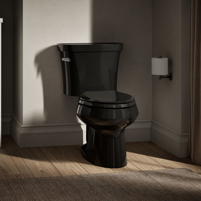 Toilette allongée deux pièces Wellworth® 1,28 GPF (siège non inclus), Noir, Côté gauche