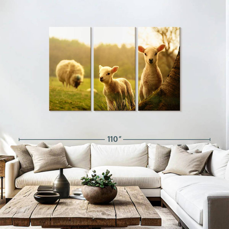 Brampt Baby Lambs, 48" H x 74" W
