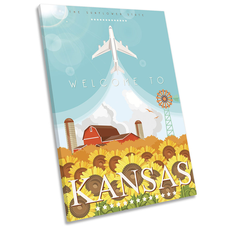 Kansas Sunflower State Picture - Wrapped Canvas Art Prints, 45.7" H x 30.5" W x 2" D