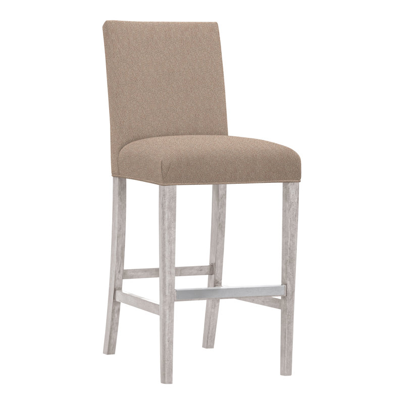 Gin Fizz Upholstered Stool with Solid Wood Frame, No, Navada Mushroom, Dove Gray