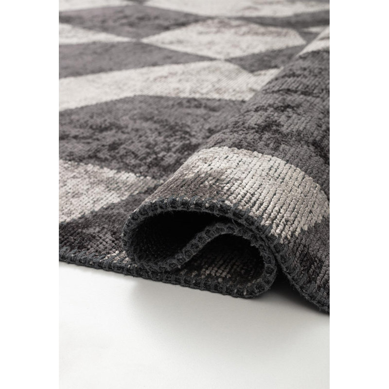 Tapis abstrait moderne et asymétrique, Rectangle 6 pi 7 po x 8 pi 3 po
