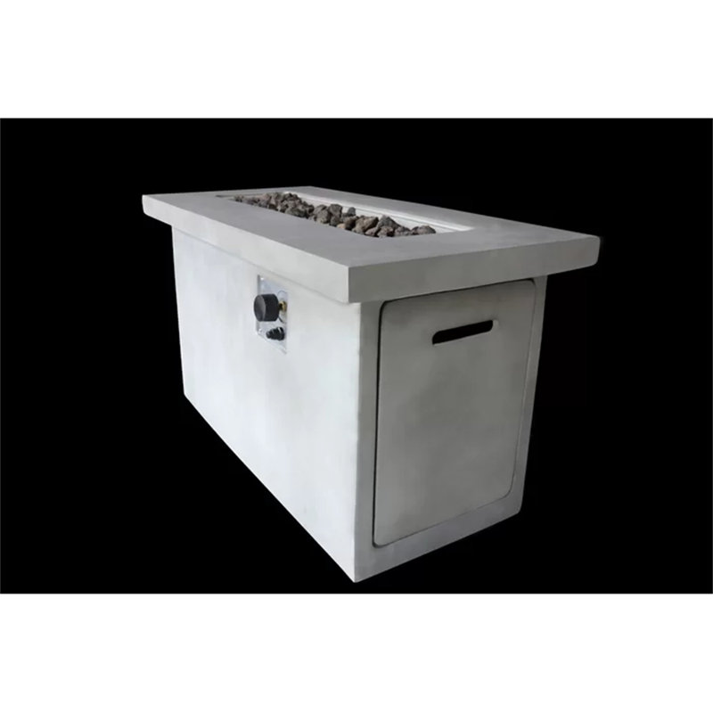 24'' H Concrete Propane/Natural Gas Outdoor Fire Pit Table, Gray