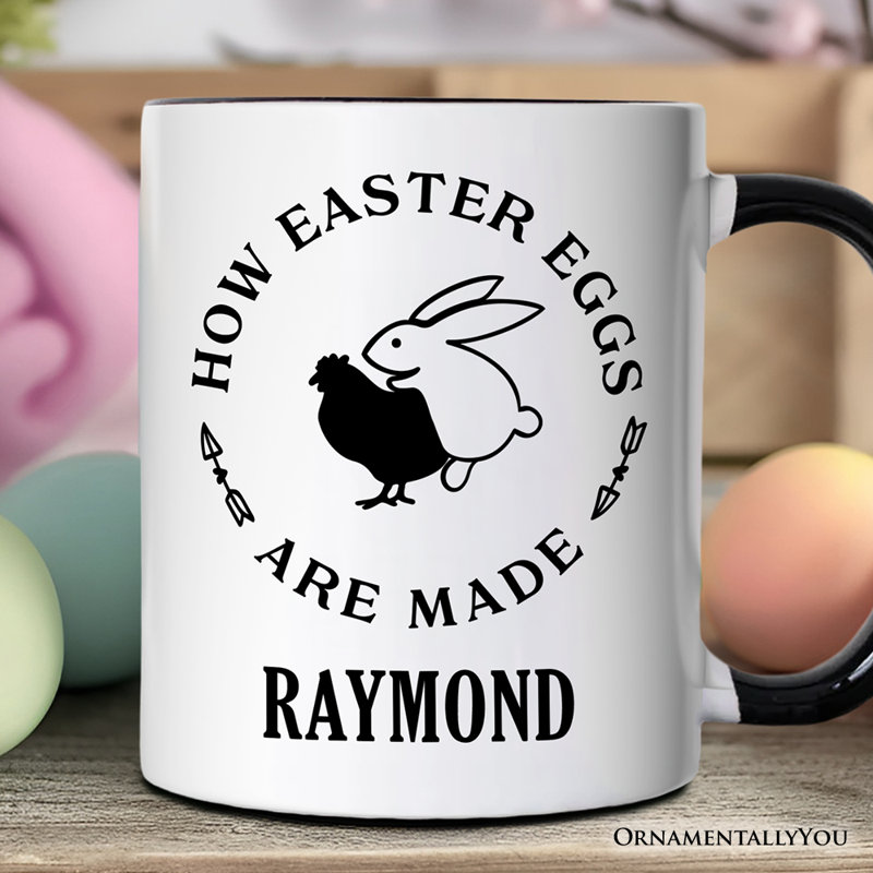 Tasse sarcastique audacieuse et amusante avec des lapins de Pâques, nom personnalisé