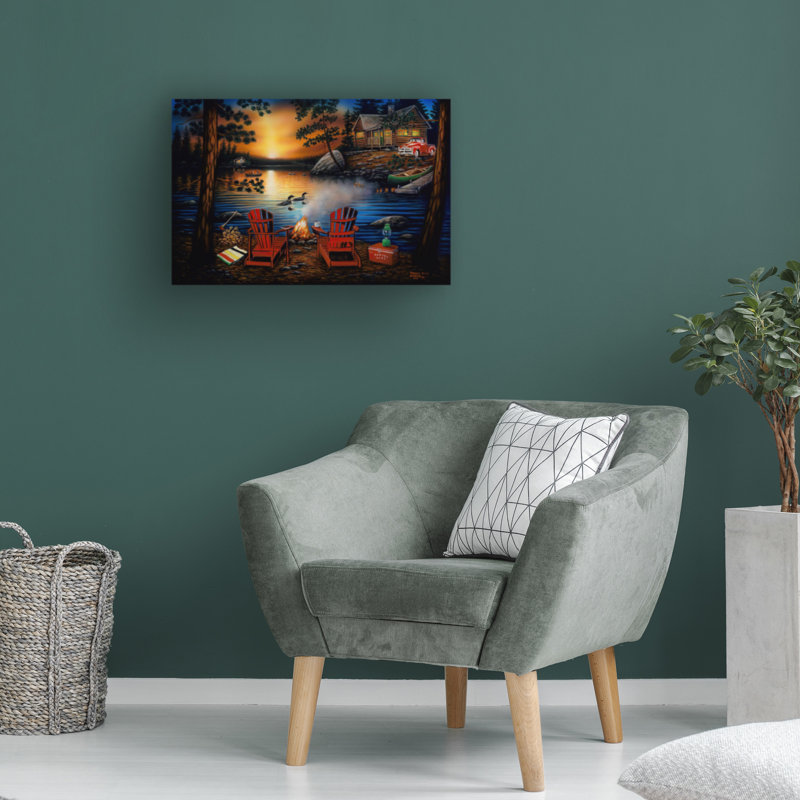 Art sur toile, «Bachelo Robert Andrea Kakagi Lake», H 12 po x l 19 po