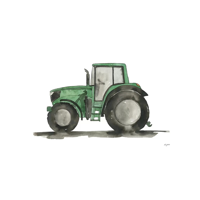 «Green Tractor» par Kelsey McNatt - reproduction d'art sur toile tendue, H 8 po x l 12 po x P 0,75 po