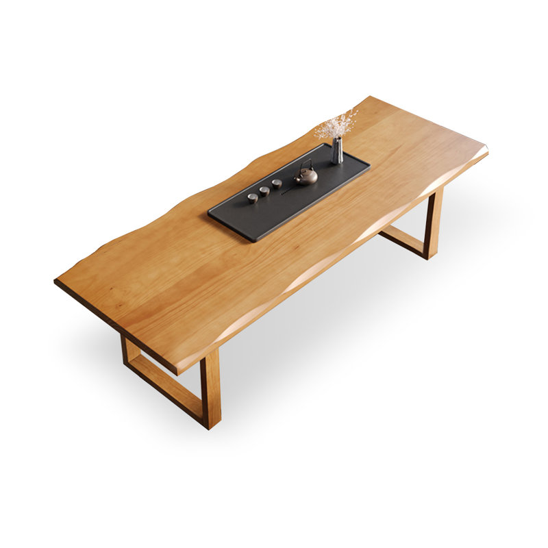 Table de salle à manger rectangulaire en bois massif brun, H 29,53 po x L 78,74 po x l 33,46 po