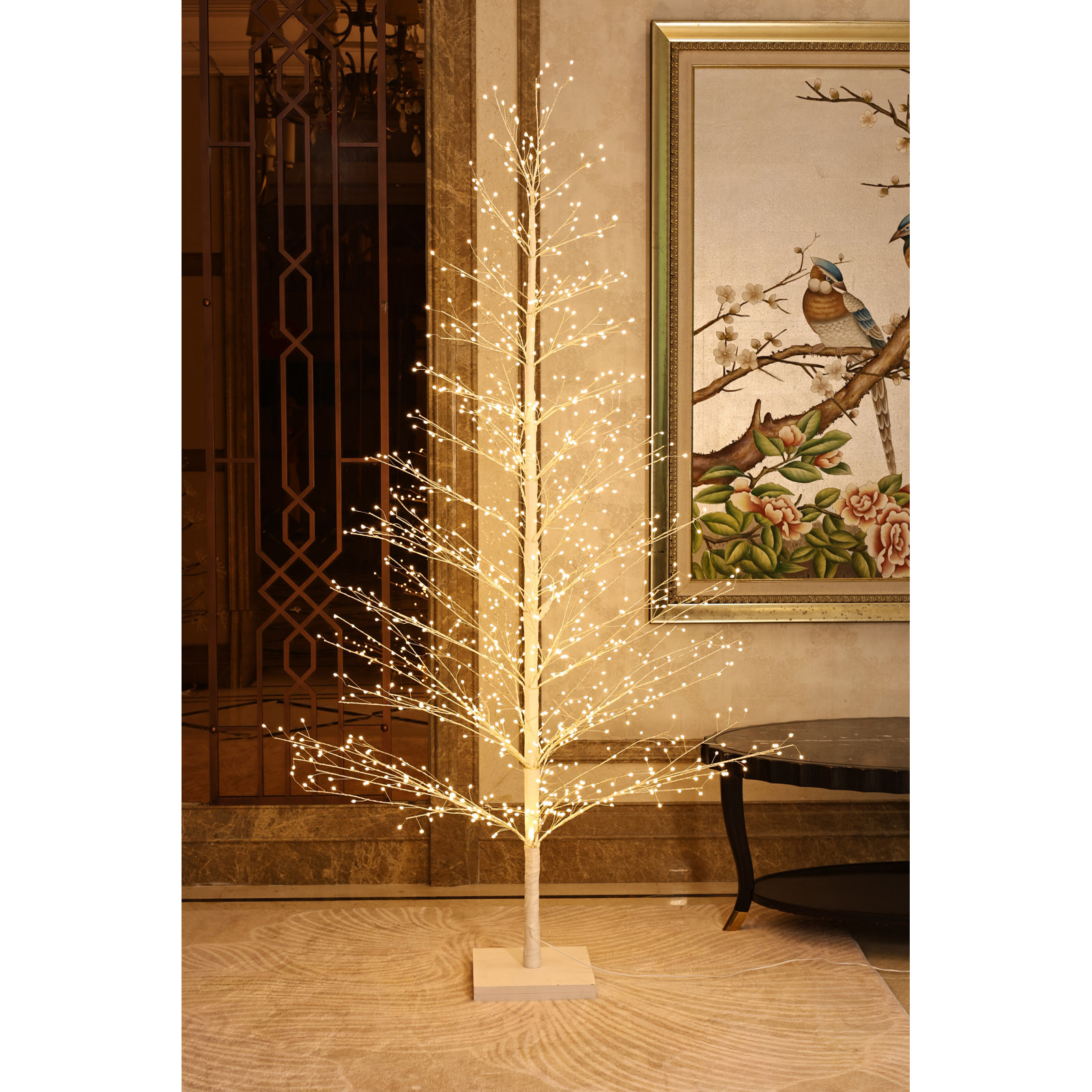 White Birch Tree with LED Lights, 70.87"