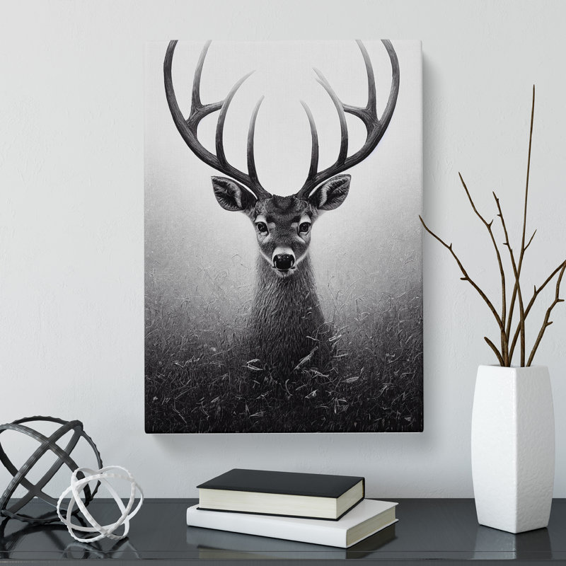 Curious Deer - Wrapped Canvas, 50cm H x 35cm W x 3cm D