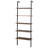 Industrial 5-tier Wall Mounted Ladder Bookcase - Open Shelf Bookshelf With Metal Frame, Rustic Brown Wood & Black, 23.6”l×11.8”w×70.9”h