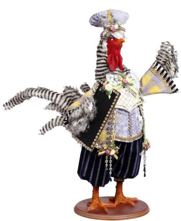 Spring French Rooster with Chalkboard Figurines & Collectibles