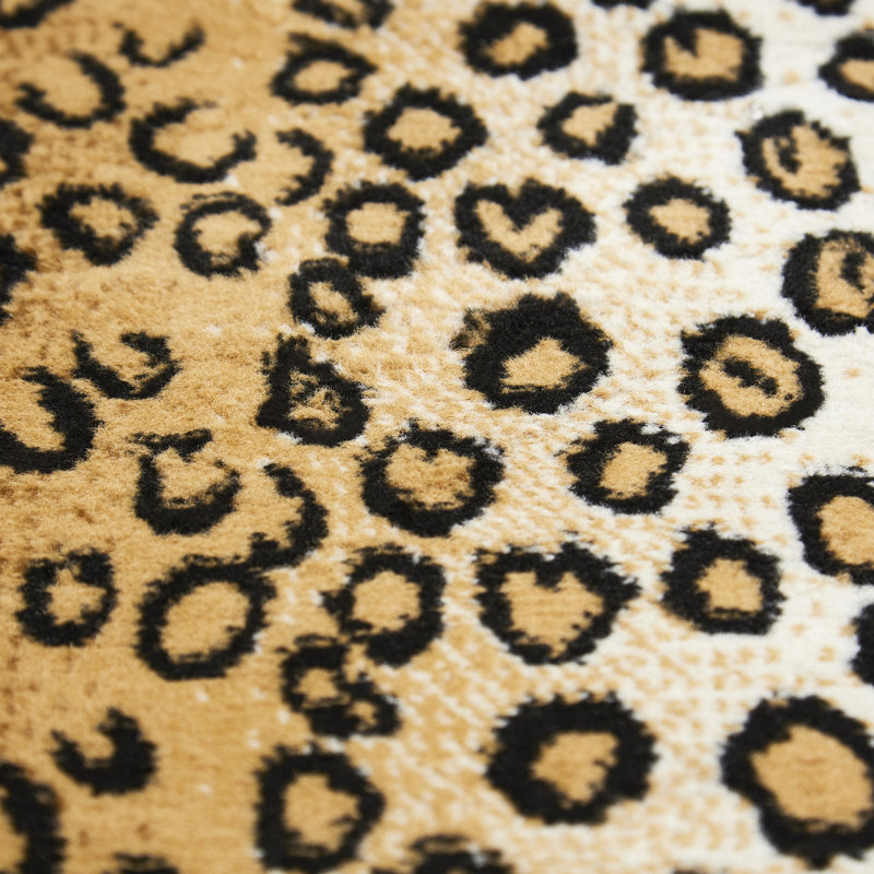 Woven Trends Zone Runner Rugs With Animal Print Bordered, African Long Hallway Rug With Jute Backing - Leopard Print