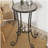 Patio Side Table with Shelf,Brown+Black
