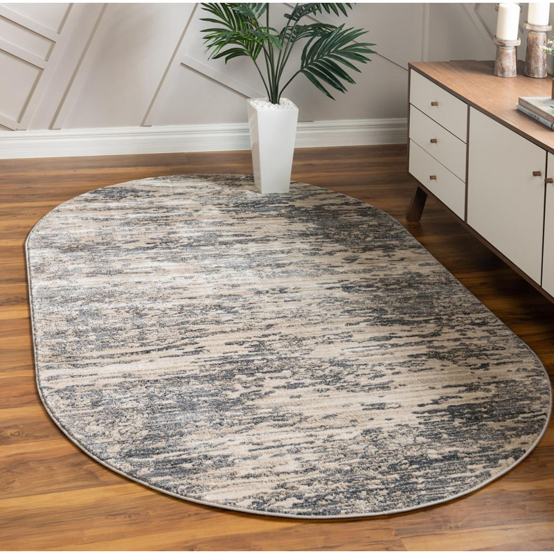 Halpert Abstract Indoor Rug, Oval 5' x 8'