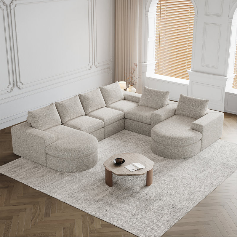 Canapé modulaire Chenille Cloud, Chenille beige