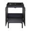 Meuble-lavabo autoportant de 24 po en chêne noir avec plateau central noir à 3 trous Classe-100841229-100841227