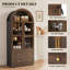 Armoire arquée de 71 po de hauteur, garde-manger avec portes en acrylique, deux tiroirs