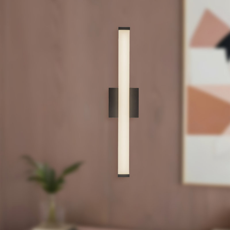 Geri 24-in Black dimmable LED Wall Sconce, Matte Black