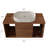 Modern 40 " Wall-Mounted Bathroom Vanity with Oval Ceramic Sink Floating Vanity Multi-Layer Solid Wood Cabinet-1392585094