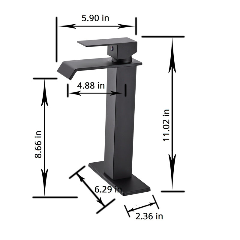 Single-Hole Bathroom Faucet, Matte Black