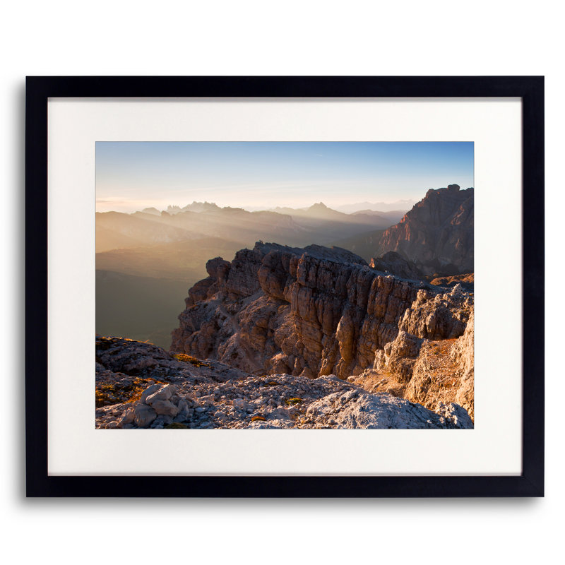 Dolomites, Italy, Sunset From Lagazoui Print by Frank Peters, Black Framed Canvas, 19" H x 25" W x 2" D