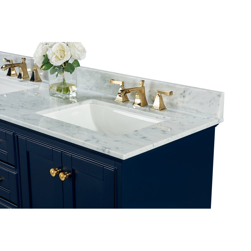 Audrey 72'' W Vanity, Heritage Blue | Brushed Gold
