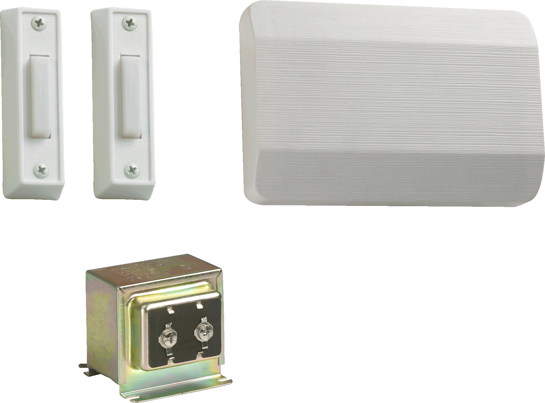 Symple Stuff Double Doorbell Kit with Two Buttons in White | Wayfair