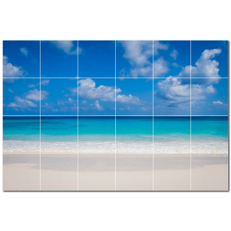 Murale en céramique satinée 8 "x 8" Beach Photo