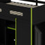 Lit mezzanine double avec bureau intégré, garde-robe, tiroirs de rangement et lumière DEL RVB-1857139053