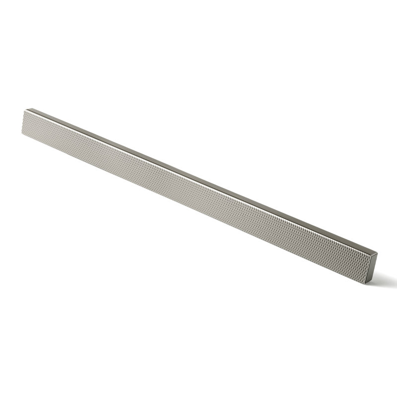 Diamant - Poignée d'armoire longue à motifs, 10", Nickel satiné
