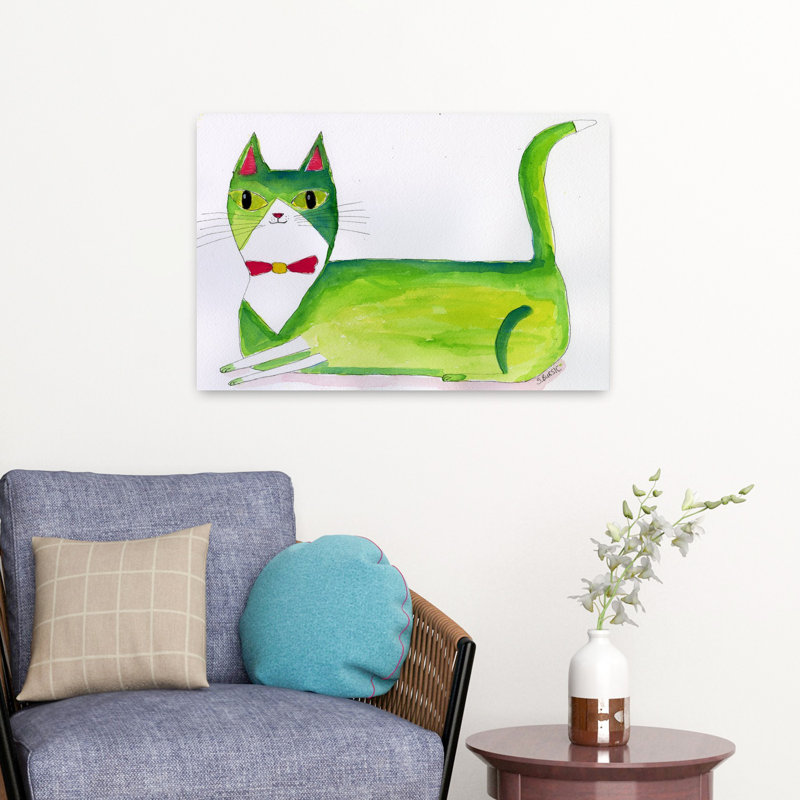 Art contemporain, art contemporain pour chat, H 16 po x l 24 po