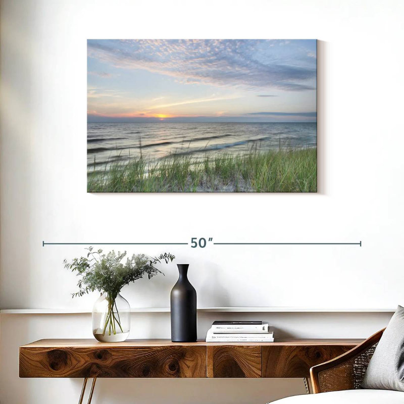 Coucher de soleil sur toile, H 24 po x l 36 po x P 1,25 po