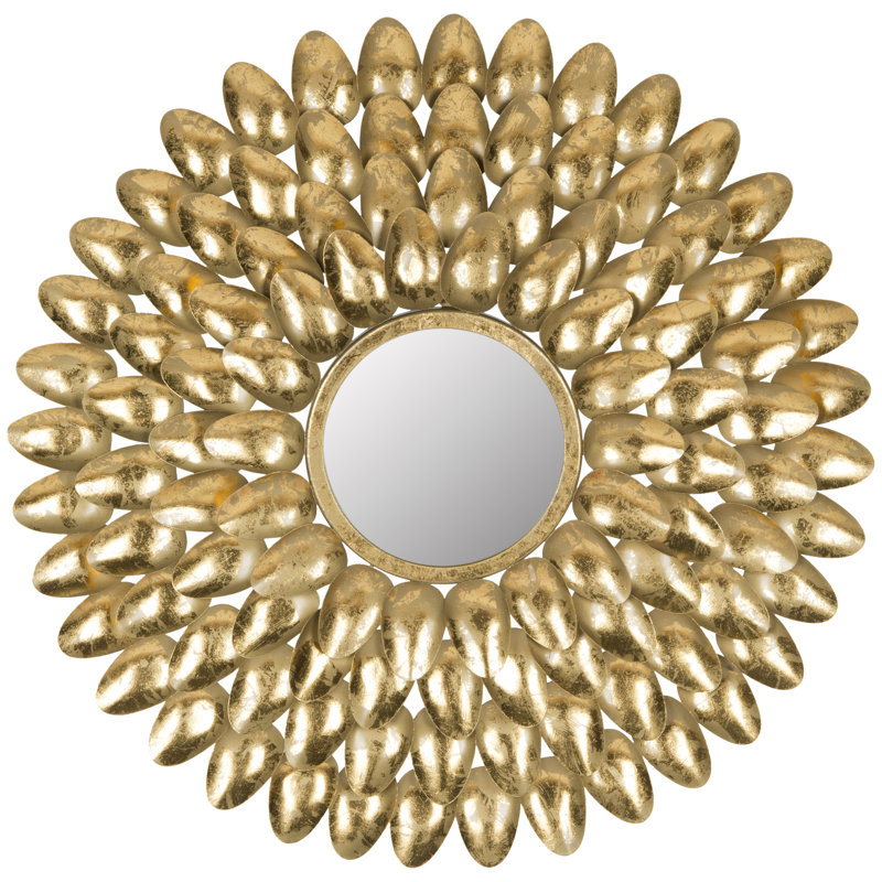 Wald Metal Sunburst Wall Mirror with Hooks