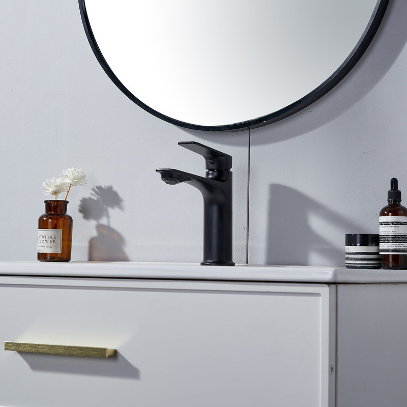 Robinet de salle de bain monocorps et monocommande, Noir
