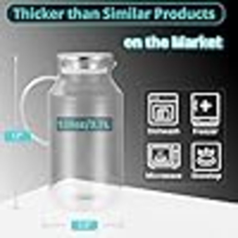 Glass Pitcher With Lid And Spout, Glass Water Carafe For Hot/Cold Water, Iced Tea Pitcher, Large Pitcher For Coffee, Juice And Homemade Beverage