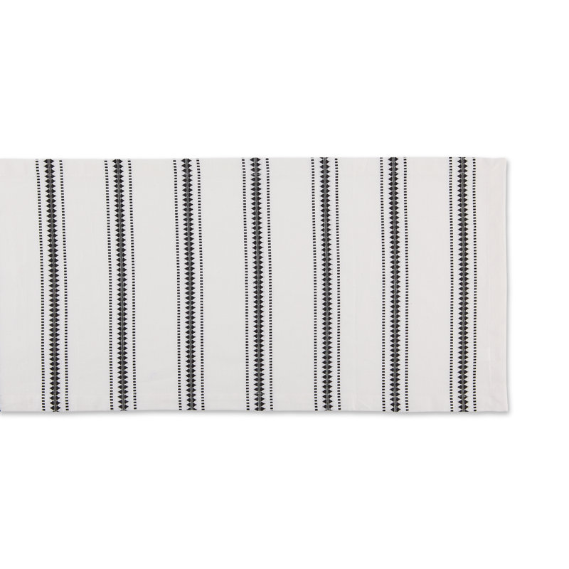 Kujawski Striped 100% Cotton Tablecloth, 108" L x 14" D, French Blue