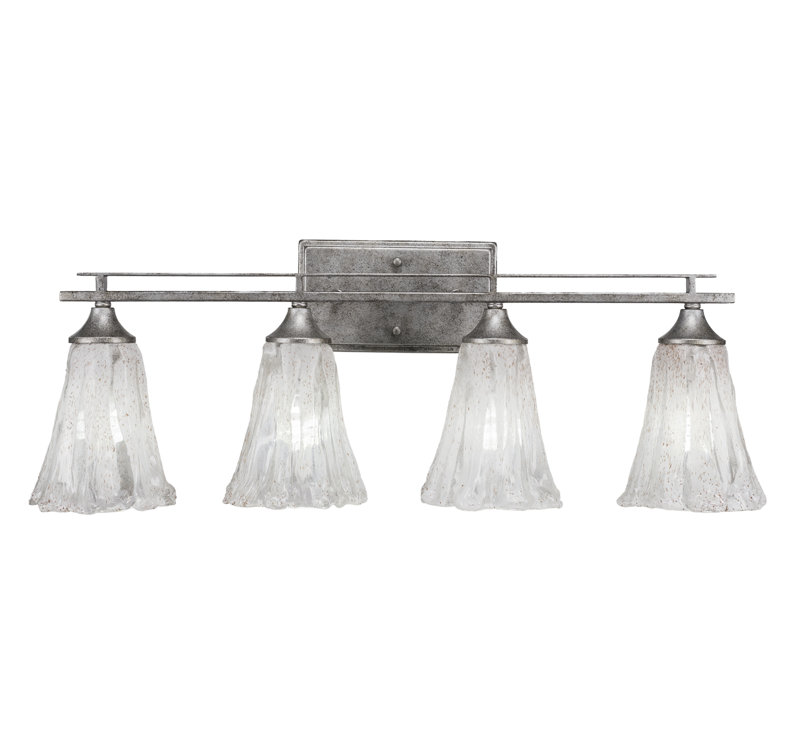 Uptowne 4 Light Bath Bar, Aged Silver