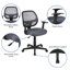  Chaise de bureau ergonomique pivotante à dossier moyen en maille - Accoudoirs-1624390542