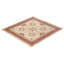 Tapis unique noué à la main Keenan - ivoire / rouille / jaune, 6 pi 2 po x 6 pi 7 po