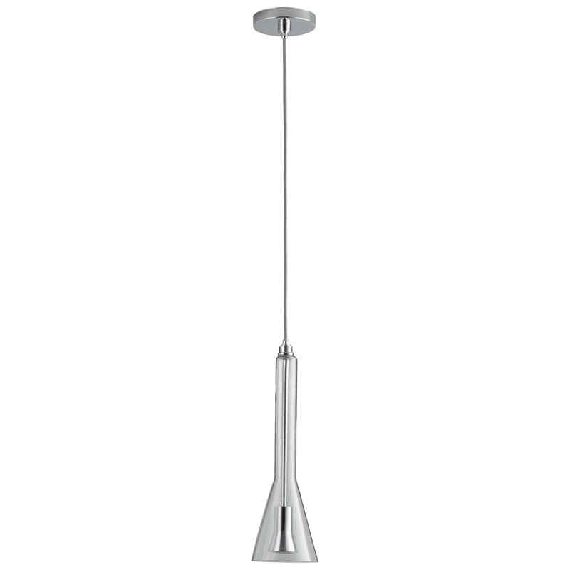 Luminaire suspendu conique à 1 lumière DEL Titan, Verre transparent