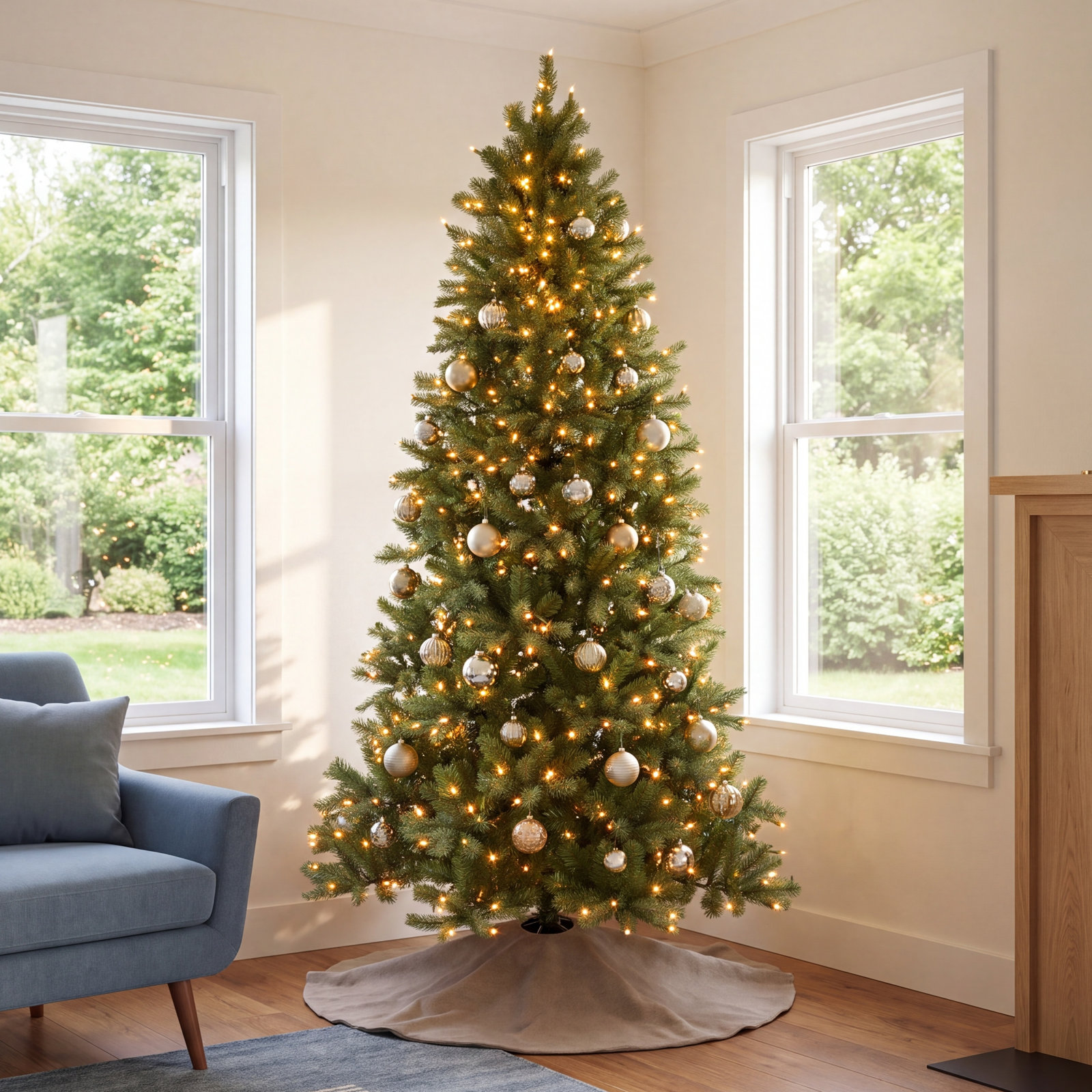 Pre-Lit Fir Christmas Tree, 7.5'