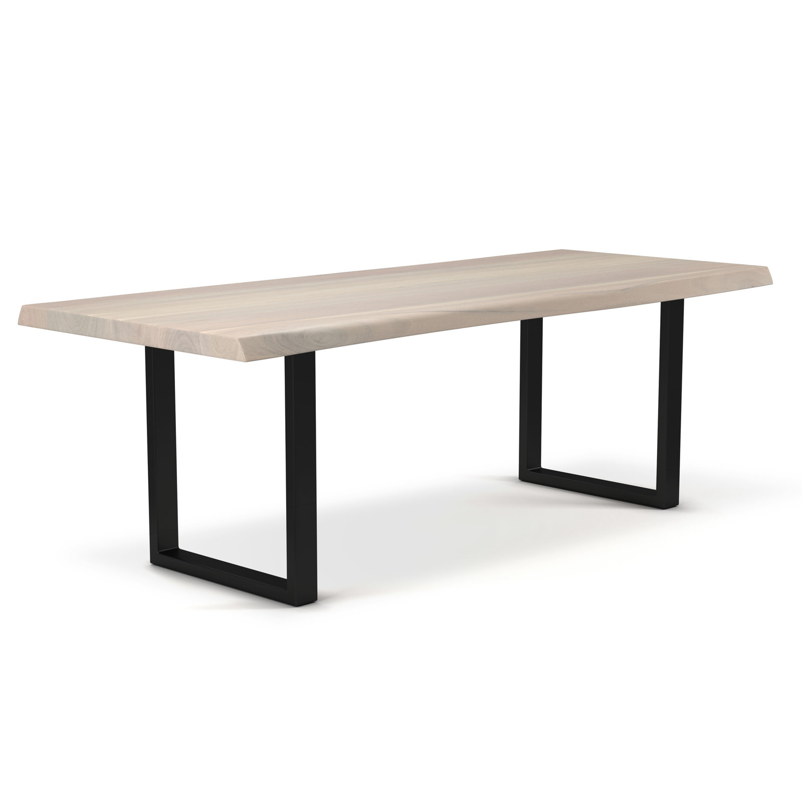 Colin Acacia Dining Table, 29.75"H x 79"L x 40"W, Black, White Wash