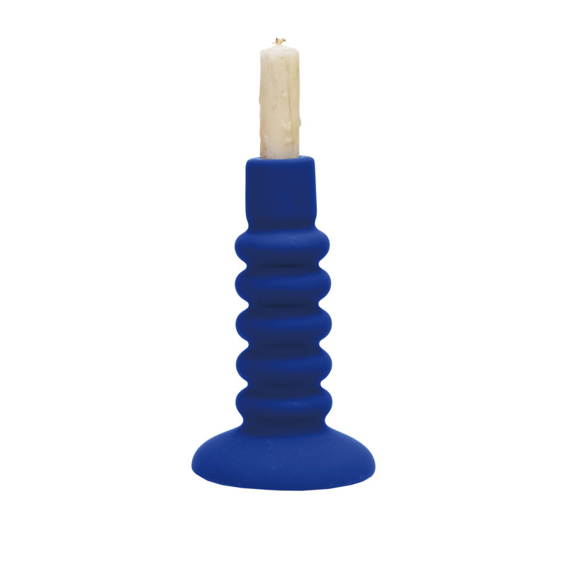 Stoneware Taper Holder, Latex Glaze