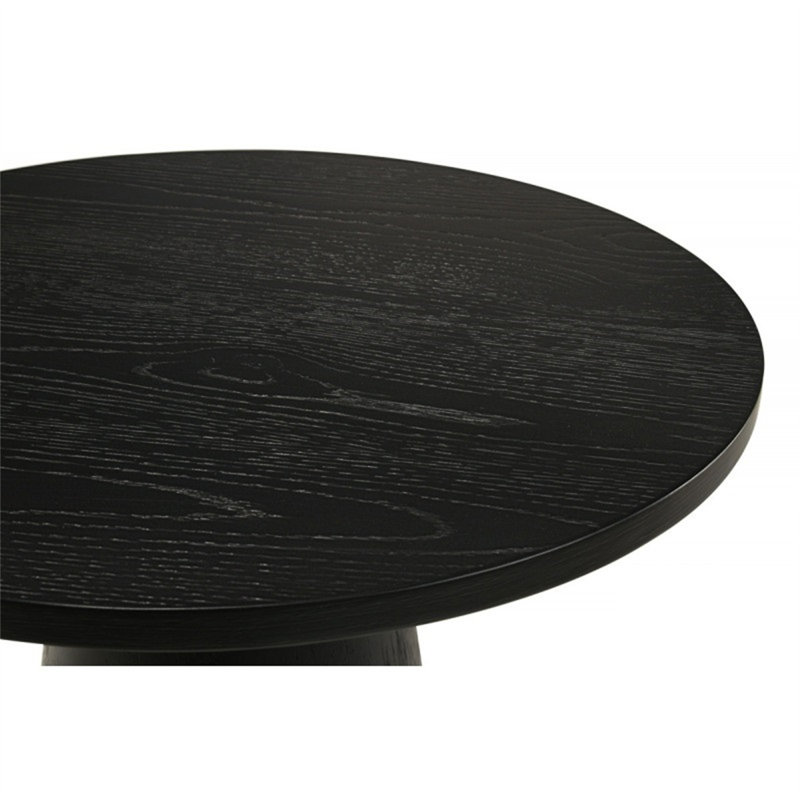 29 po Table basse ronde en bois pour salon moderne avec base à piédestal (table incluse seulement), Noir